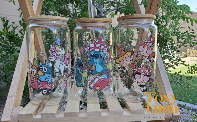 Cottagecore Glass Cups 16 oz (Pick Your Design)
