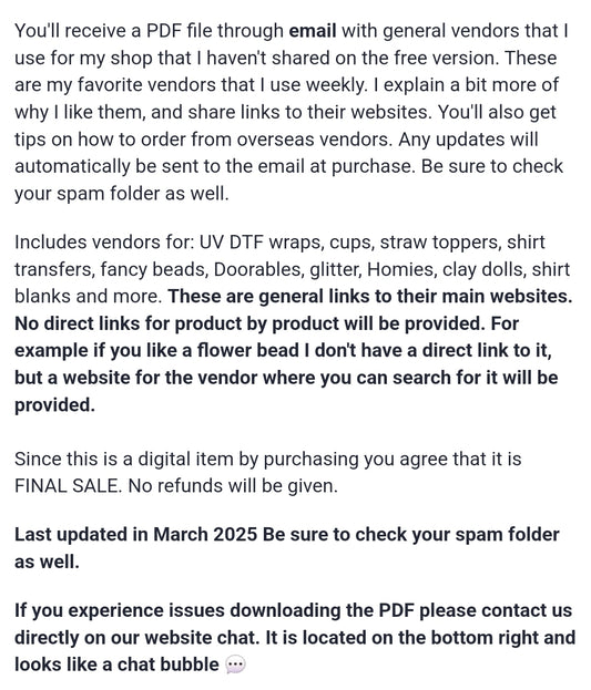 Beginners Wholesale Vendors Guide - OPEN USING CHROME BROWSER If you have problems downloading please contact us through the website chat